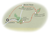 Bryce Zion Utah Map